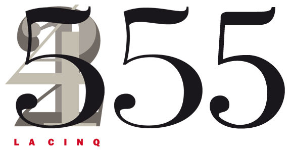 Comparaison entre le logotype La Cinq et la typographie Bodoni.